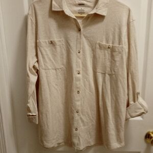Sonoma Men's Casual Cream Button Down Shirt